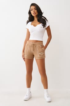 EMBROIDERED RELAXED SHORT, image 3