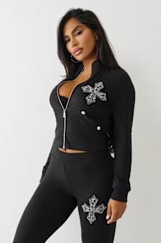 CRYSTAL TERRY TRACK JACKET, image 4