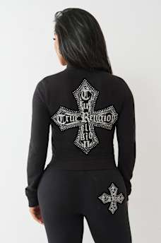 CRYSTAL TERRY TRACK JACKET, image 5
