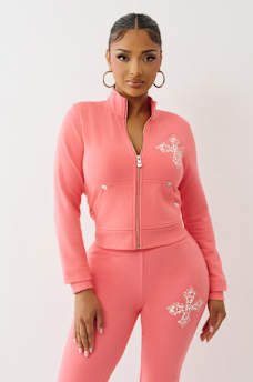CRYSTAL TERRY TRACK JACKET, image 2