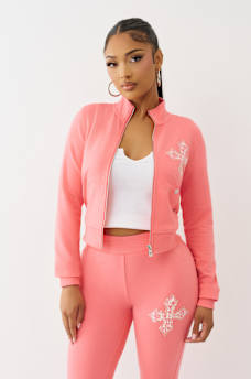 CRYSTAL TERRY TRACK JACKET, image 4