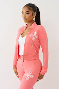 CRYSTAL TERRY TRACK JACKET, image 5