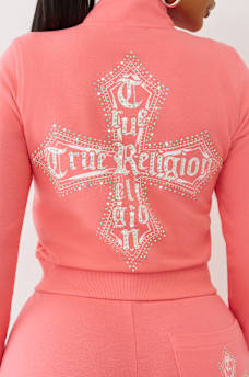 CRYSTAL TERRY TRACK JACKET, image 1