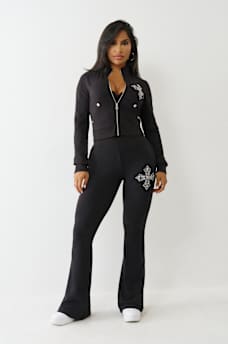 CRYSTAL TERRY BOOTCUT SWEATPANT, image 2
