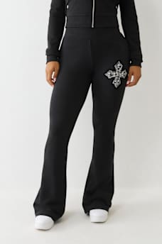 CRYSTAL TERRY BOOTCUT SWEATPANT, image 1