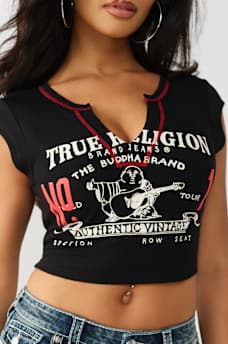 BUDDHA V-NOTCH BABY TEE, image 1