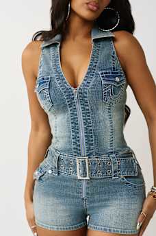 HOT SUMMER DENIM ROMPER, image 4