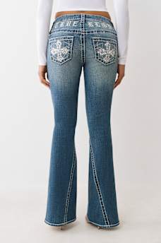 JOEY MID RISE BIG T CROSS FLARE JEAN, image 5