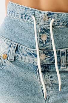 BOBBI DOUBLE WAISTBAND DISTRESSED BAGGY JEAN, image 5