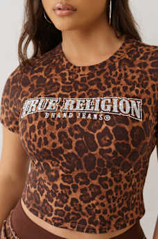 LEOPARD CRYSTAL LOGO BABY TEE, image 2