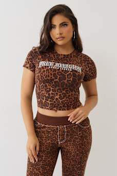 LEOPARD CRYSTAL LOGO BABY TEE, image 3