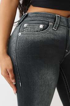 RUCHED MID RISE FLARE JEAN, image 6