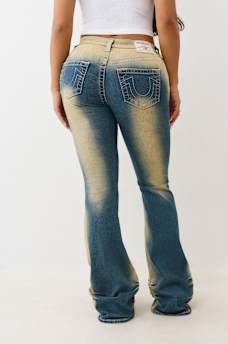 RUCHED MID RISE FLARE JEAN, image 4