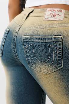 RUCHED MID RISE FLARE JEAN, image 6