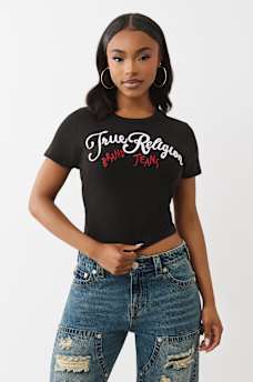 EMBROIDERED LOGO BABY TEE, image 2