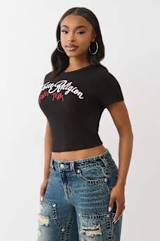 EMBROIDERED LOGO BABY TEE, image 4