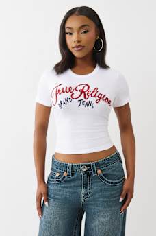 EMBROIDERED LOGO BABY TEE, image 2