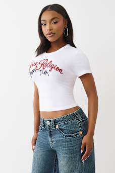 EMBROIDERED LOGO BABY TEE, image 4