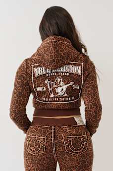 LEOPARD CRYSTAL BIG T SHRUNKEN HOODIE, image 7