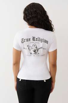 CRYSTAL BUDDHA GRAPHIC V-NECK TEE, image 5