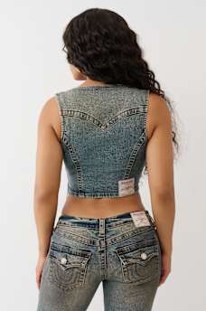 LACE UP DENIM VEST, image 7