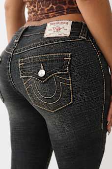 BECCA MID RISE BIG T BOOTCUT JEAN, image 1