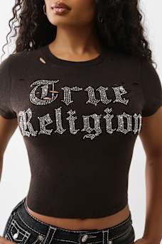 DISTRESSED CRYSTAL LOGO TEE, image 1