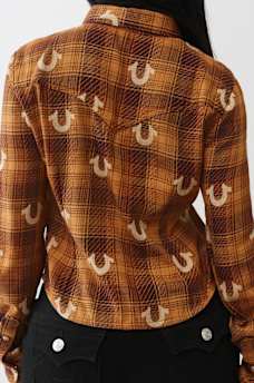 BLUSA TEJIDA A CUADROS CON HERRADURAS, image 5