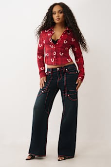 PLAID HORSESHOE WOVEN TOP, image 2