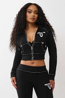 SHRUNKEN  CRYSTAL WING ZIP HOODIE, image 2