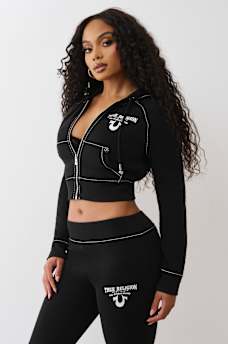 SHRUNKEN  CRYSTAL WING ZIP HOODIE, image 4