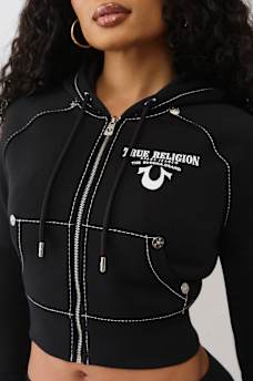 SHRUNKEN  CRYSTAL WING ZIP HOODIE, image 5