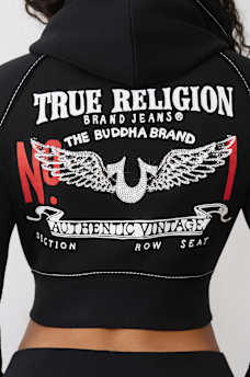 SHRUNKEN  CRYSTAL WING ZIP HOODIE, image 1