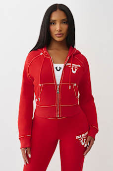 SHRUNKEN  CRYSTAL WING ZIP HOODIE, image 2