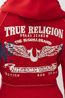 SHRUNKEN  CRYSTAL WING ZIP HOODIE, image 1