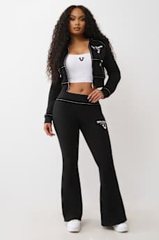 CRYSTAL WING BIG T FLARE SWEATPANT, image 2