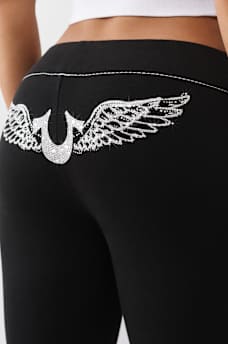 CRYSTAL WING BIG T FLARE SWEATPANT, image 5
