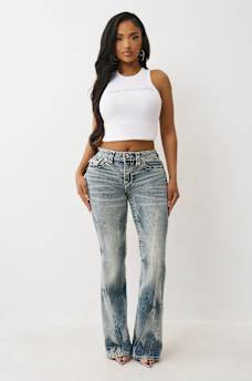JOEY MID RISE SUPER T FLARE JEAN, image 3