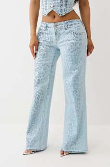BOBBI FOILED LEOPARD LOW RISE BAGGY JEAN, image 3