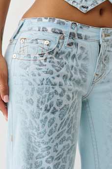 BOBBI FOILED LEOPARD LOW RISE BAGGY JEAN, image 6