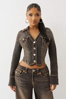 BROWN DENIM SUPER T DENIM SHIRT, image 3