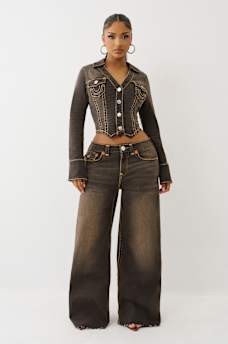 BROWN DENIM SUPER T DENIM SHIRT, image 4