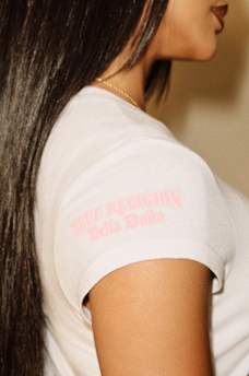 TRUE RELIGION X BELLA DOÑA CRYSTAL BABY TEE, image 7
