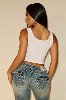 TRUE RELIGION X BELLA DOÑA CRYSTAL CROPPED TANK, image 5
