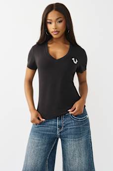CRYSTAL V-NECK TEE, image 3