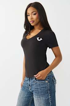 CRYSTAL V-NECK TEE, image 4