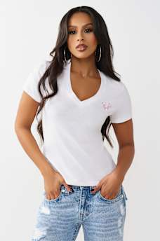 CRYSTAL V-NECK TEE, image 2