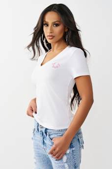 CRYSTAL V-NECK TEE, image 4