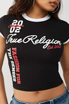 SPORTY CONTRAST CAP SLEEVE BABY TEE, image 2