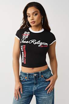 SPORTY CONTRAST CAP SLEEVE BABY TEE, image 3